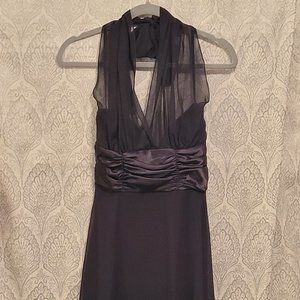 Connected Black Chiffon Halter Cocktail Dress - Sz 10 Petite
